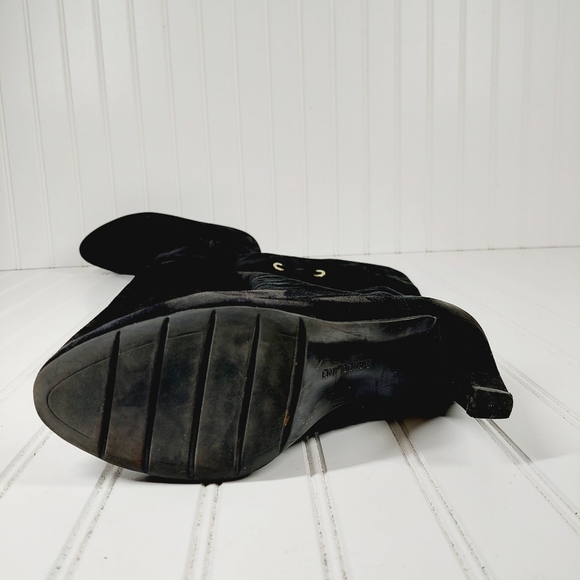 Bandolino Women's Bacia Black Suede Leather Side Zipper Tall Heeled Boots B386 - Picture 15 of 16